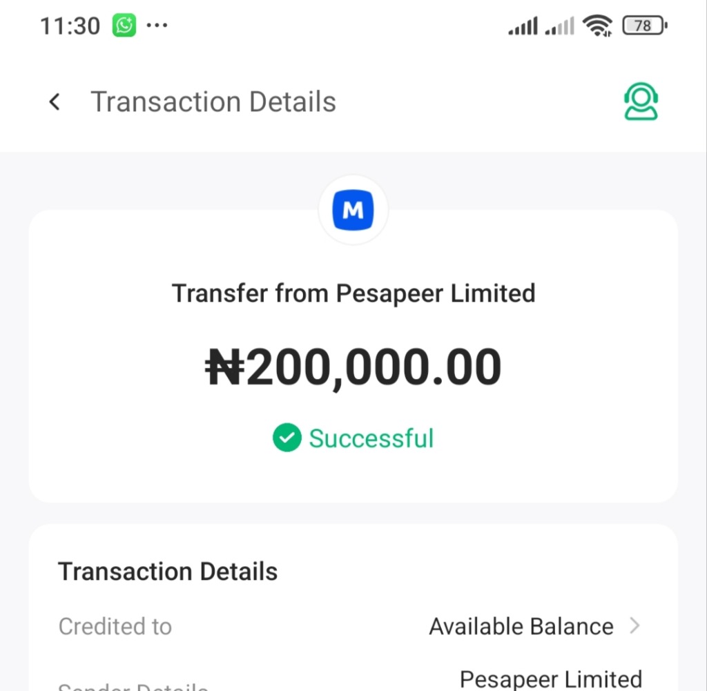 Bank alert showing ₦200K