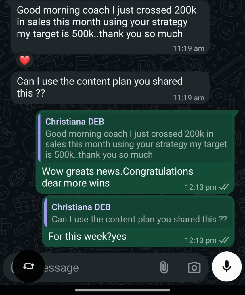 Mentee crossed 200k in monthly sales